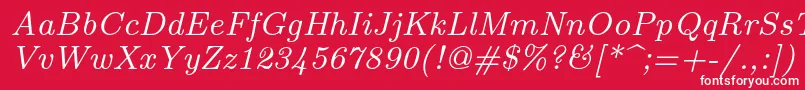Lmroman8Italic Font – White Fonts on Red Background