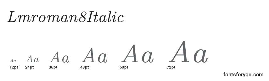 Größen der Schriftart Lmroman8Italic