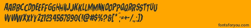 Шрифт Hitchblockstagrotal – чёрные шрифты на оранжевом фоне