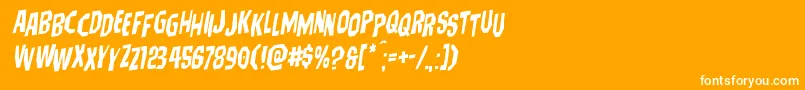 Hitchblockstagrotal Font – White Fonts on Orange Background