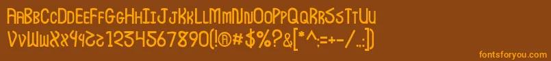 JiDeschutes-Schriftart – Orangefarbene Schriften auf braunem Hintergrund