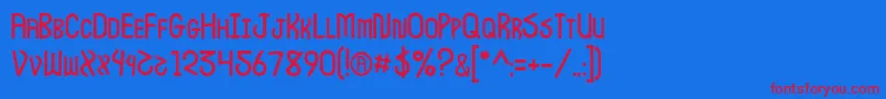 JiDeschutes Font – Red Fonts on Blue Background