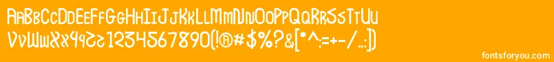 フォントJiDeschutes – オレンジの背景に白い文字