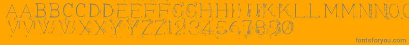 Appendix3-Schriftart – Graue Schriften auf orangefarbenem Hintergrund