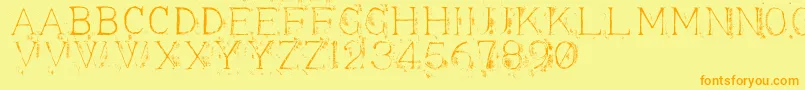 Appendix3-Schriftart – Orangefarbene Schriften auf gelbem Hintergrund