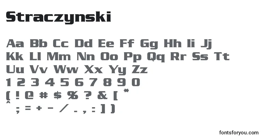 A fonte Straczynski – alfabeto, números, caracteres especiais