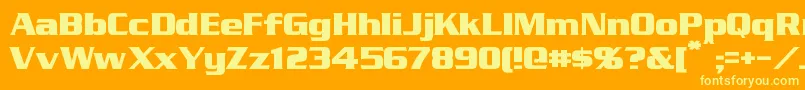 フォントStraczynski – オレンジの背景に黄色の文字