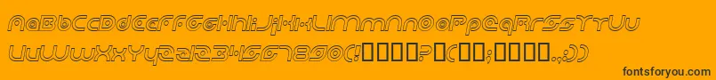 PlanetaryOrbiterOutlineItalic Font – Black Fonts on Orange Background