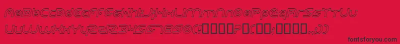 PlanetaryOrbiterOutlineItalic Font – Black Fonts on Red Background