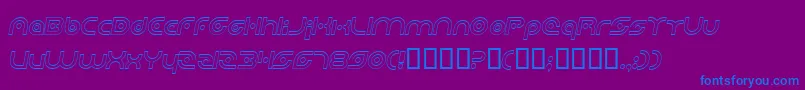 PlanetaryOrbiterOutlineItalic Font – Blue Fonts on Purple Background