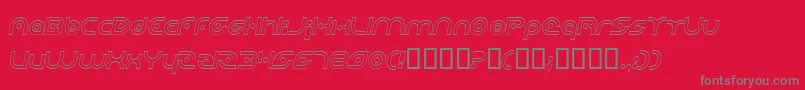 フォントPlanetaryOrbiterOutlineItalic – 赤い背景に灰色の文字