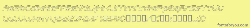 PlanetaryOrbiterOutlineItalic Font – Gray Fonts on Yellow Background