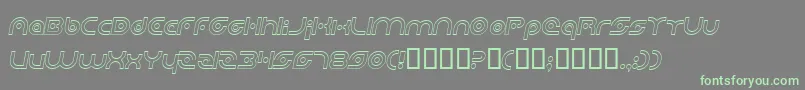 PlanetaryOrbiterOutlineItalic Font – Green Fonts on Gray Background