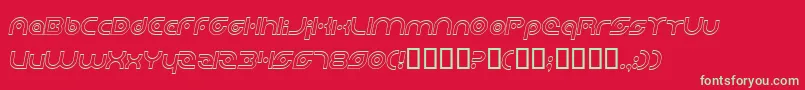 PlanetaryOrbiterOutlineItalic Font – Green Fonts on Red Background