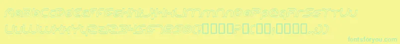PlanetaryOrbiterOutlineItalic Font – Green Fonts on Yellow Background