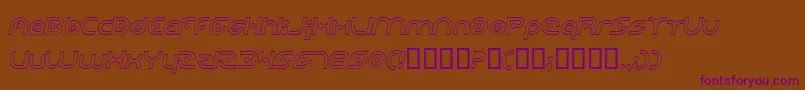 PlanetaryOrbiterOutlineItalic Font – Purple Fonts on Brown Background