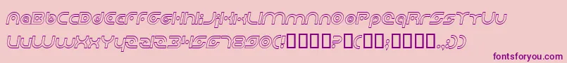 フォントPlanetaryOrbiterOutlineItalic – ピンクの背景に紫のフォント