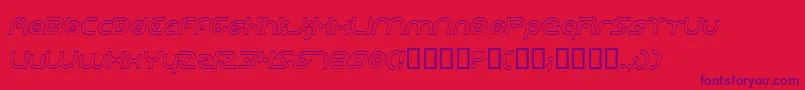 PlanetaryOrbiterOutlineItalic-Schriftart – Violette Schriften auf rotem Hintergrund