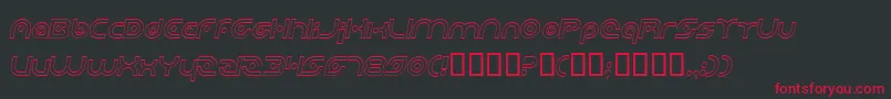 PlanetaryOrbiterOutlineItalic Font – Red Fonts on Black Background