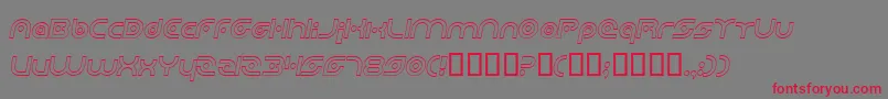 Fonte PlanetaryOrbiterOutlineItalic – fontes vermelhas em um fundo cinza