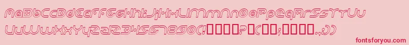 PlanetaryOrbiterOutlineItalic Font – Red Fonts on Pink Background