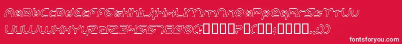 PlanetaryOrbiterOutlineItalic Font – White Fonts on Red Background