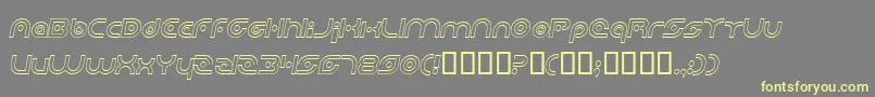 PlanetaryOrbiterOutlineItalic Font – Yellow Fonts on Gray Background