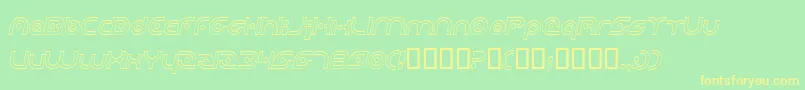 PlanetaryOrbiterOutlineItalic Font – Yellow Fonts on Green Background