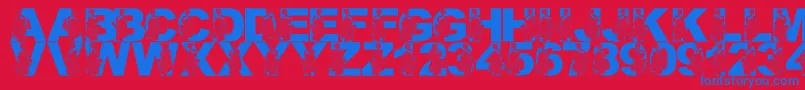 LmsPreformingPachyderm Font – Blue Fonts on Red Background