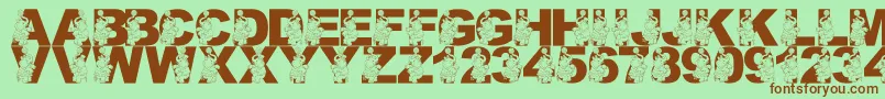 Weitere Informationen zur LmsPreformingPachyderm-Schriftart LmsPreformingPachyderm-Schriftart – Braune Schriften auf grünem Hintergrund