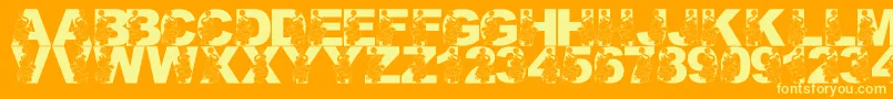 LmsPreformingPachyderm Font – Yellow Fonts on Orange Background