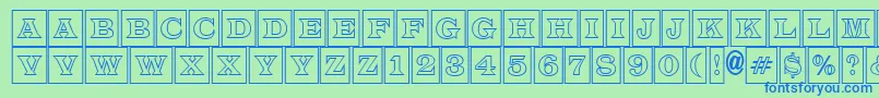 LatinotitulcmotlRegular Font – Blue Fonts on Green Background