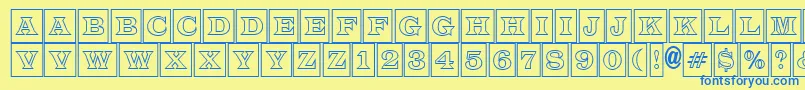 LatinotitulcmotlRegular Font – Blue Fonts on Yellow Background