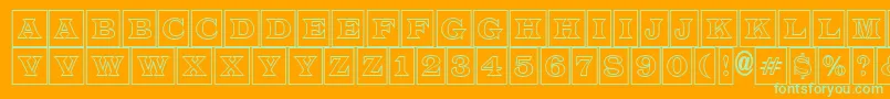 LatinotitulcmotlRegular Font – Green Fonts on Orange Background