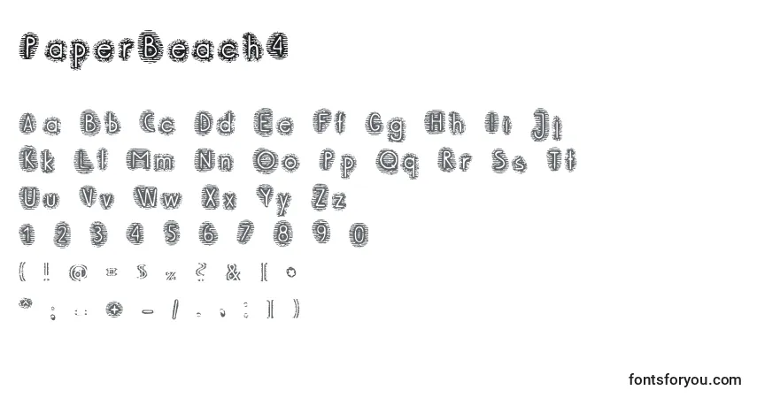 Schriftart PaperBeach4 – Alphabet, Zahlen, spezielle Symbole