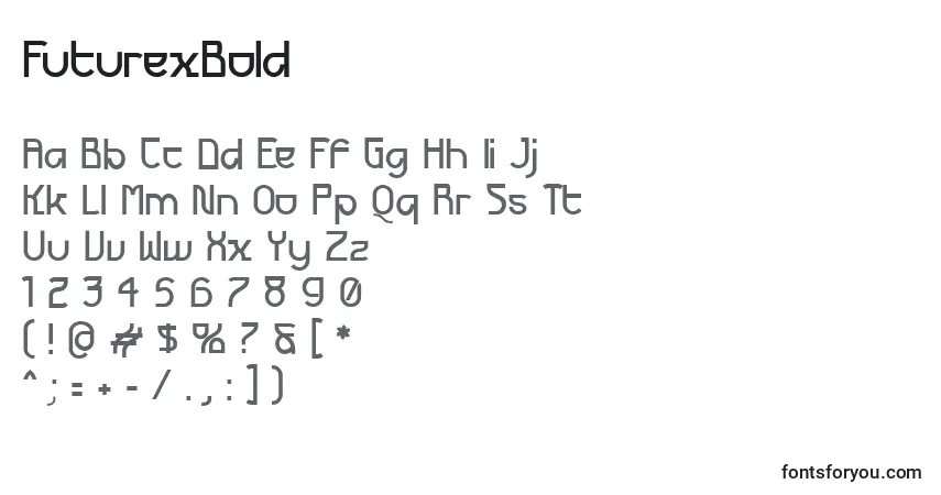 FuturexBoldフォント–アルファベット、数字、特殊文字