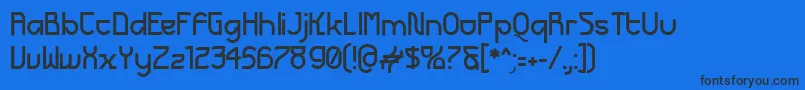 フォントFuturexBold – 黒い文字の青い背景