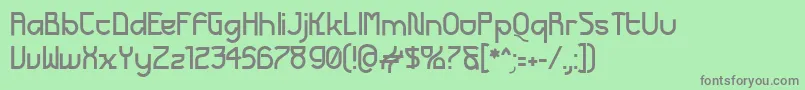 フォントFuturexBold – 緑の背景に灰色の文字