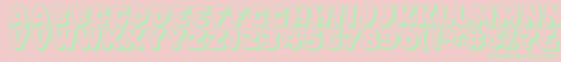 Signpaintersgothicshaded-Schriftart – Grüne Schriften auf rosa Hintergrund