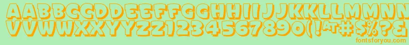 Signpaintersgothicshaded Font – Orange Fonts on Green Background