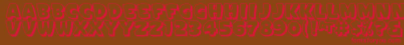 フォントSignpaintersgothicshaded – 赤い文字が茶色の背景にあります。