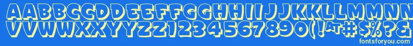 Signpaintersgothicshaded Font – Yellow Fonts on Blue Background