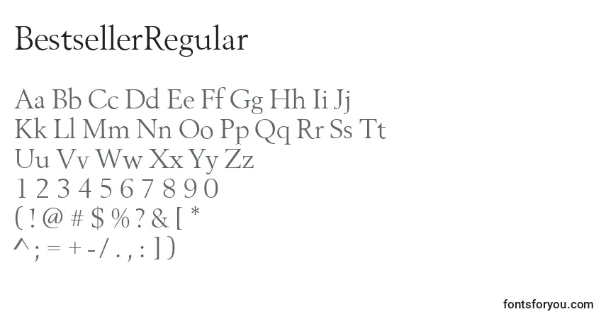 Schriftart BestsellerRegular – Alphabet, Zahlen, spezielle Symbole