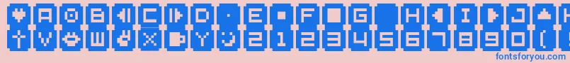Bmsta-fontti – siniset fontit vaaleanpunaisella taustalla