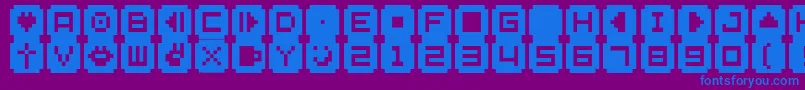 フォントBmsta – 紫色の背景に青い文字