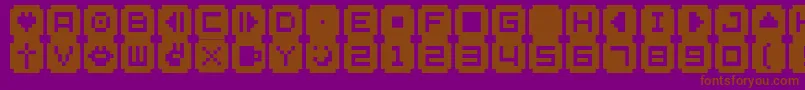 フォントBmsta – 紫色の背景に茶色のフォント