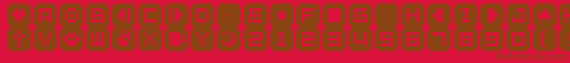 フォントBmsta – 赤い背景に茶色の文字