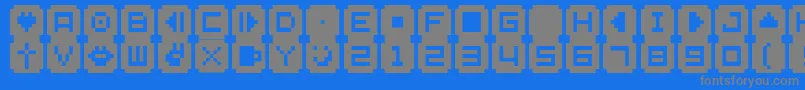 Bmsta-fontti – harmaat kirjasimet sinisellä taustalla