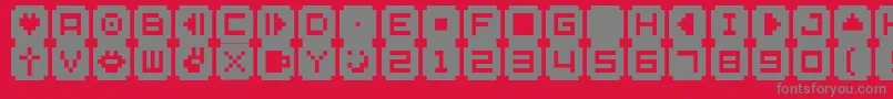 Bmsta Font – Gray Fonts on Red Background