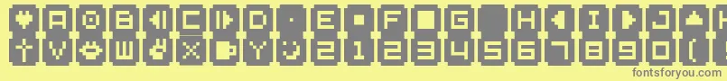 フォントBmsta – 黄色の背景に灰色の文字